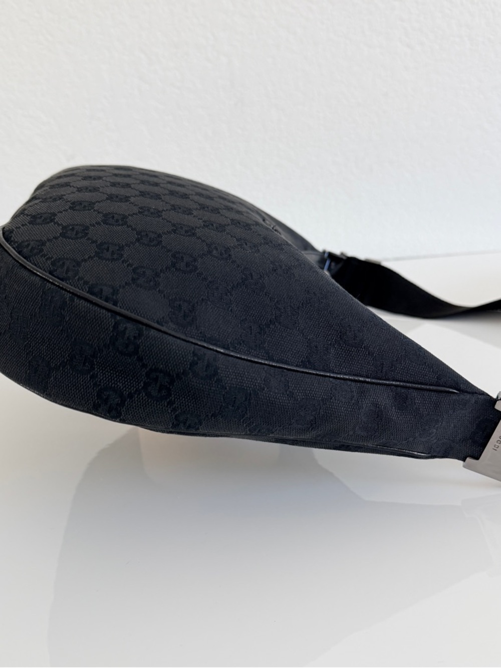 Gucci Black Monogram Crescent Shoulder Bag - Picture 6 of 15